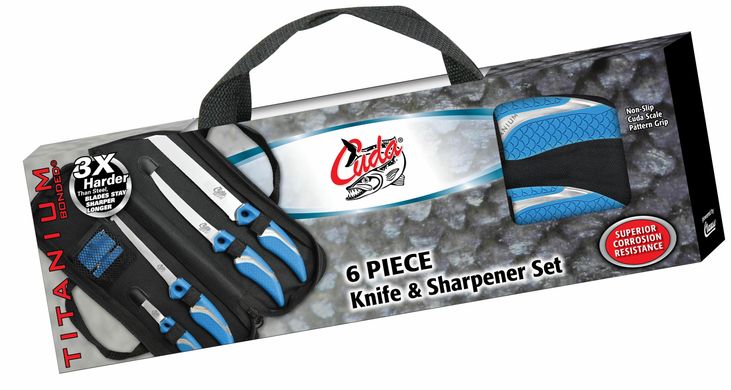 Набір ножів Cuda Knife Set With Sharpener & Case